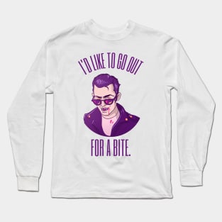 Halloween Vampire Greaser Dude Pun Long Sleeve T-Shirt